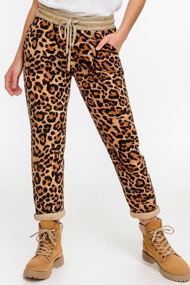 İtalyan Leopar Desen Pantolon