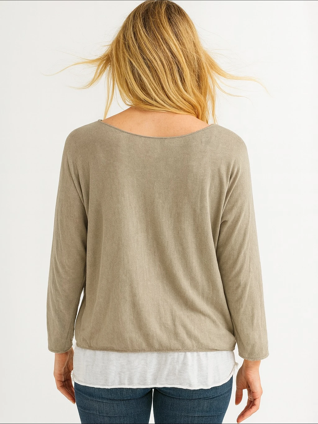 İtalyan İkili Takım Triko Bluz - VİZON