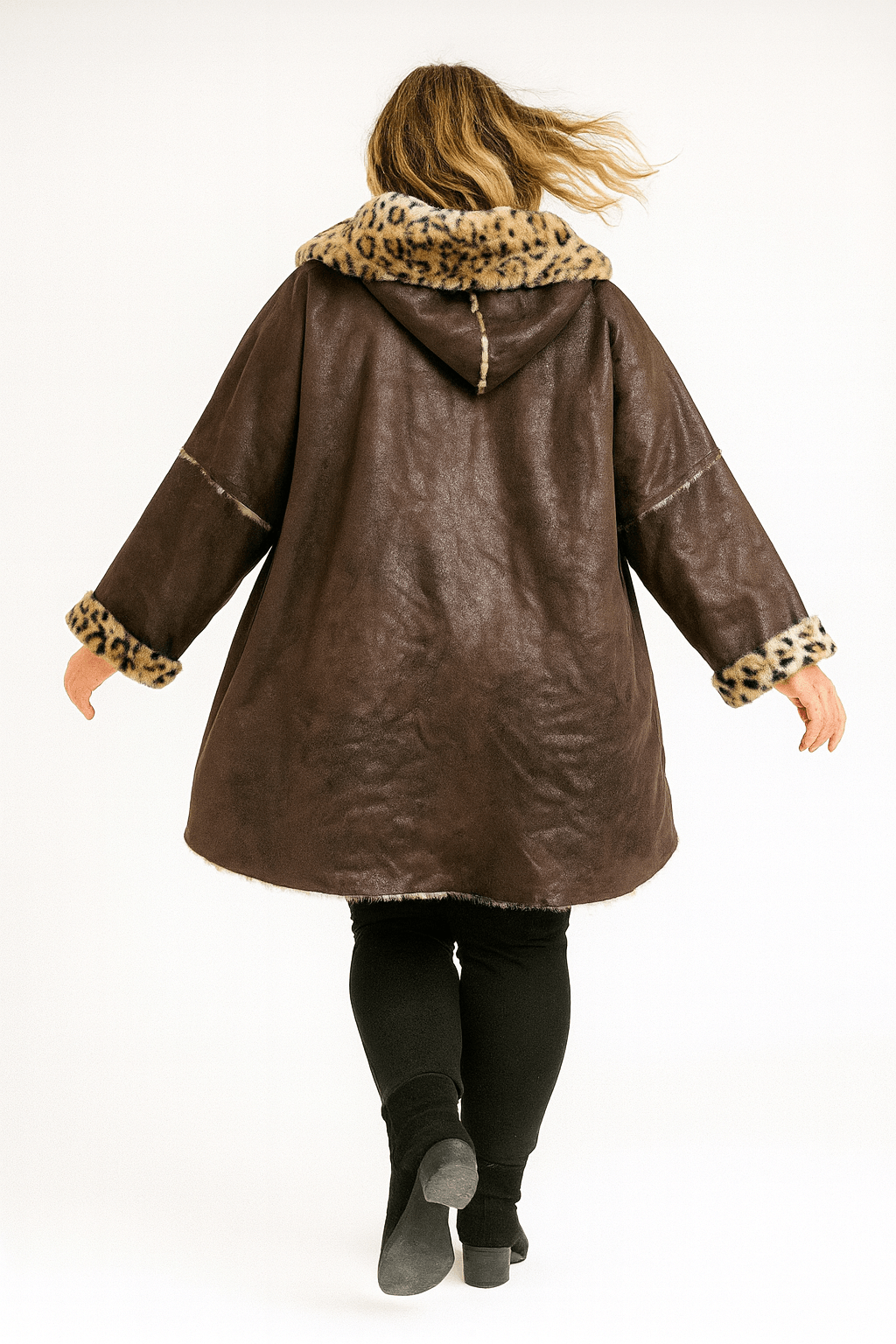 İtalyan İçi Kürklü Kısa Kaban - KAHVERENGİ