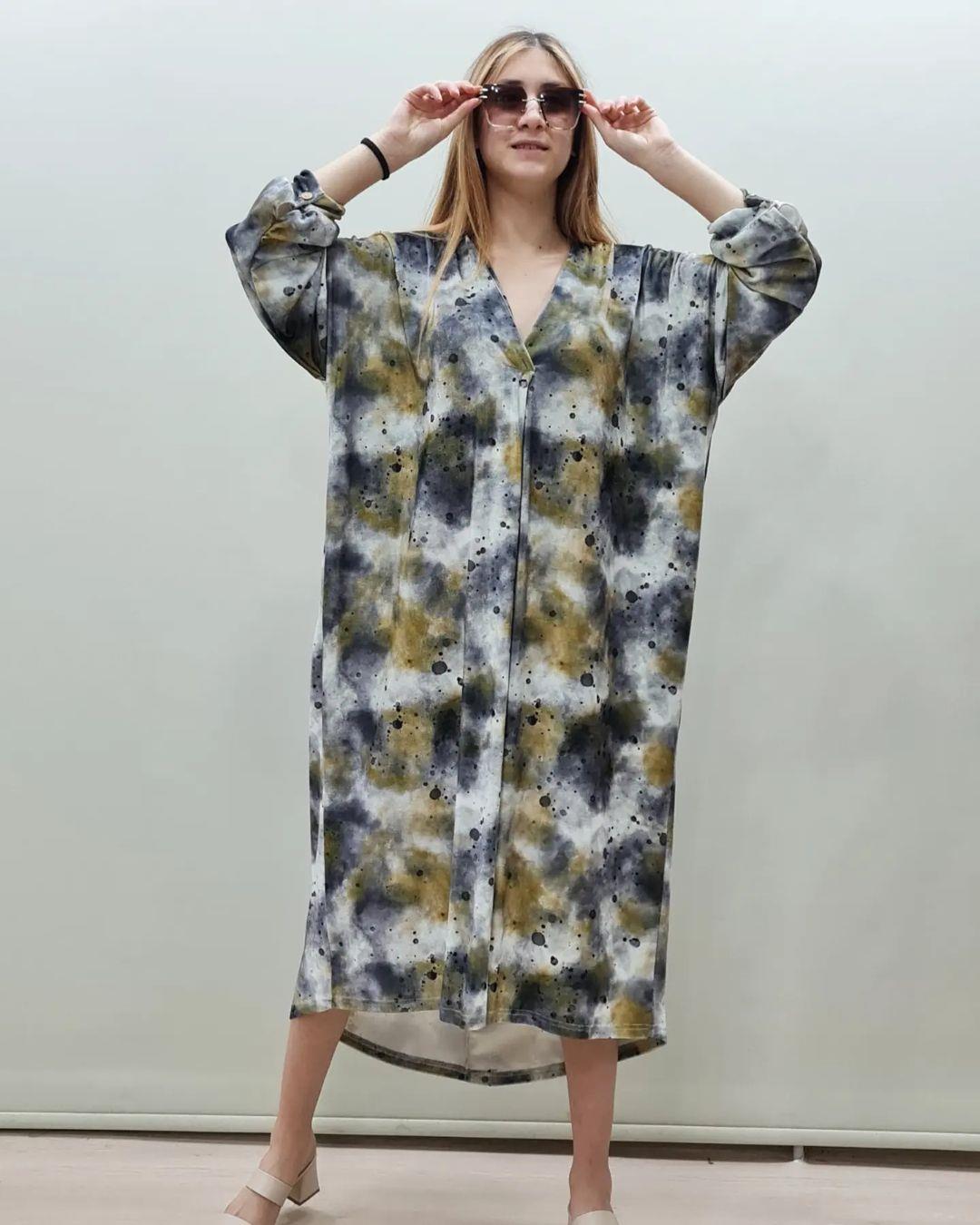 İtalyan Kadife Elbise - ANTRASİT