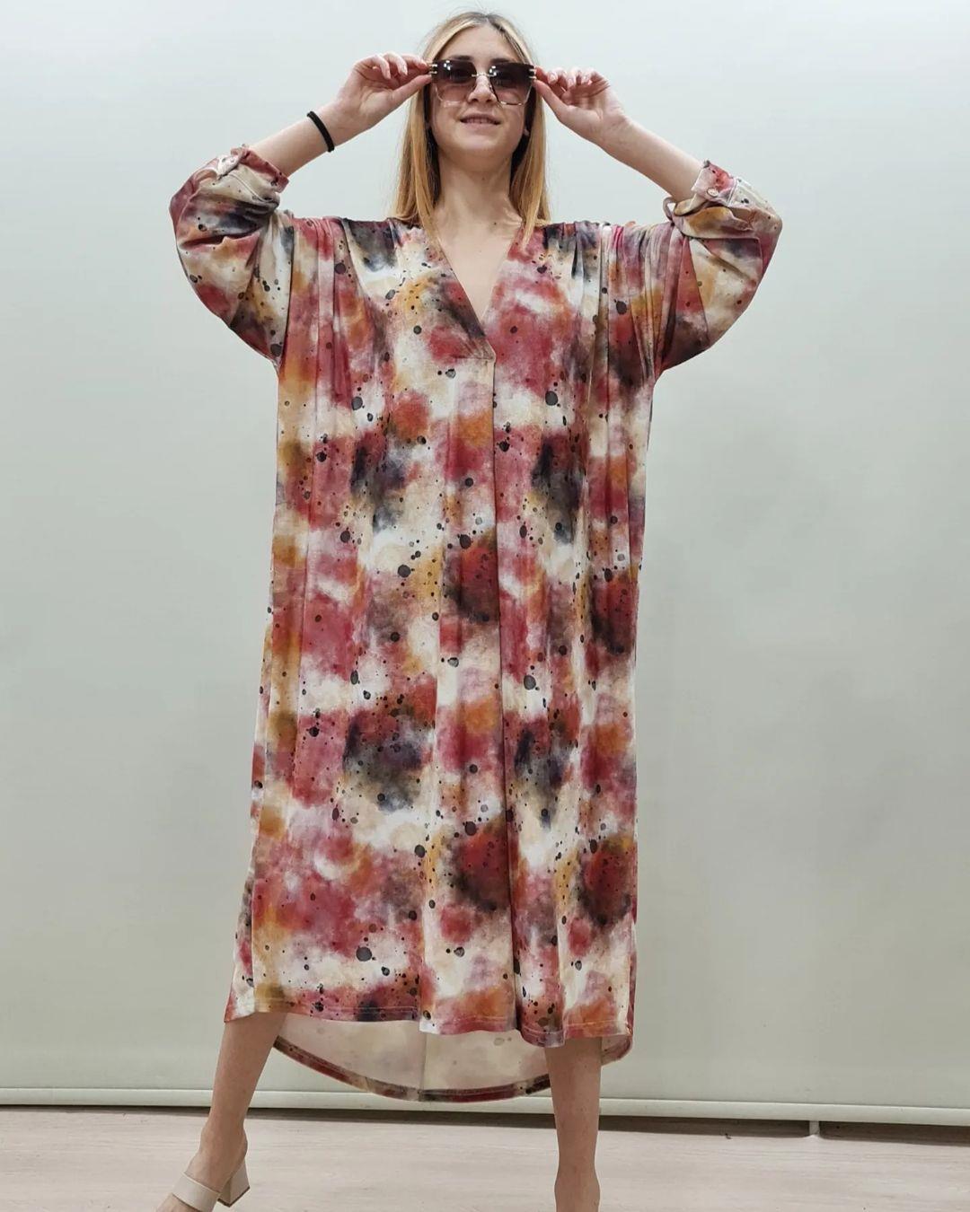 İtalyan Kadife Elbise - KIRMIZI