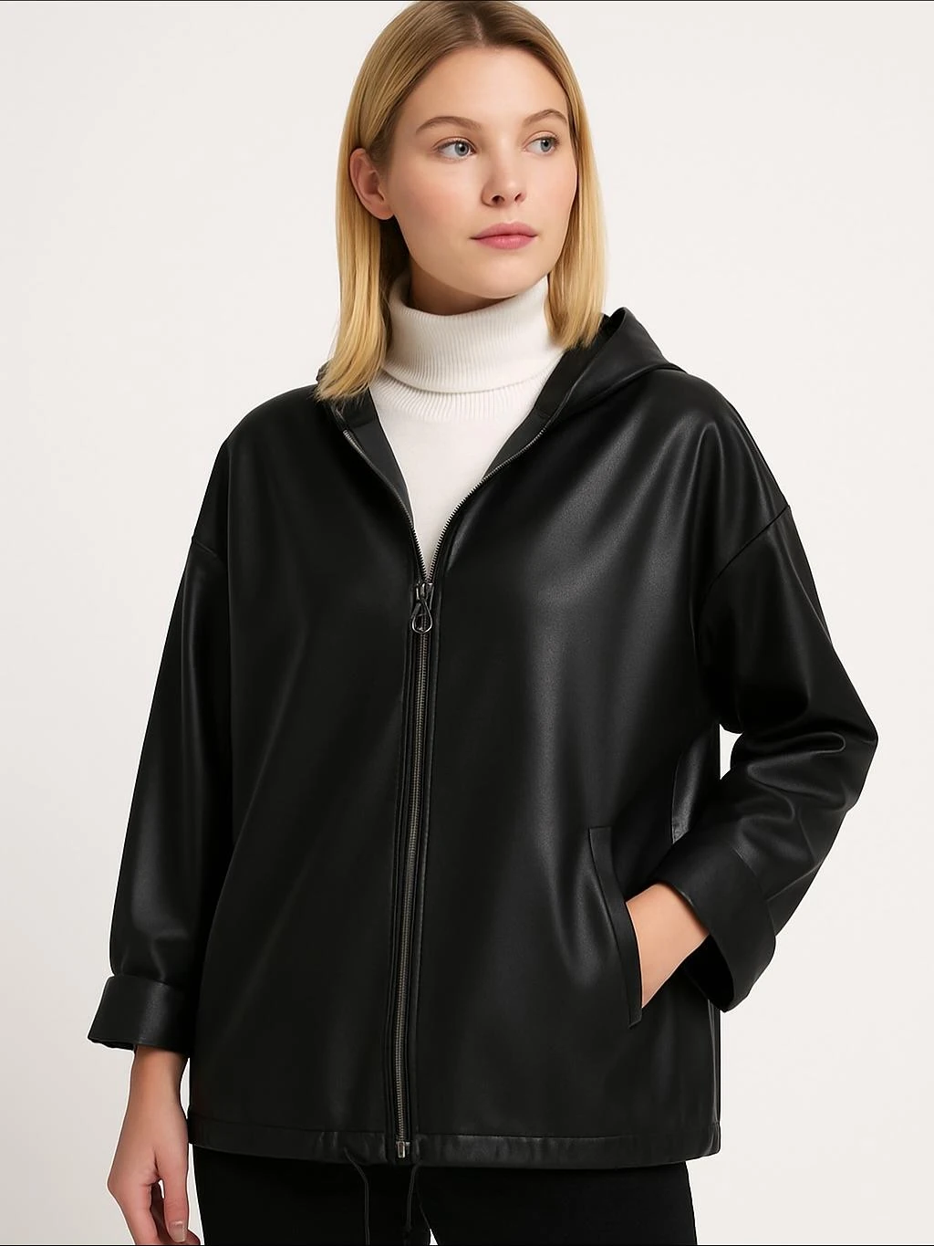 İtalyan Deri Ceket - SİYAH