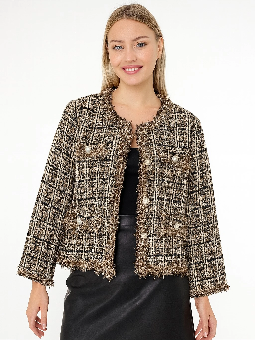 İtalyan Özel Tasarım Şanel Ceket - KAHVE