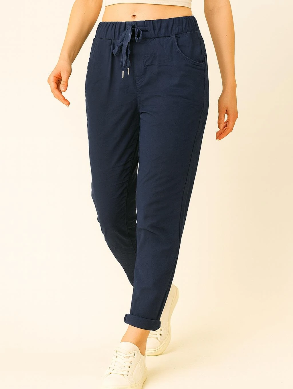 İtalyan Likralı Pantolon - LACİVERT