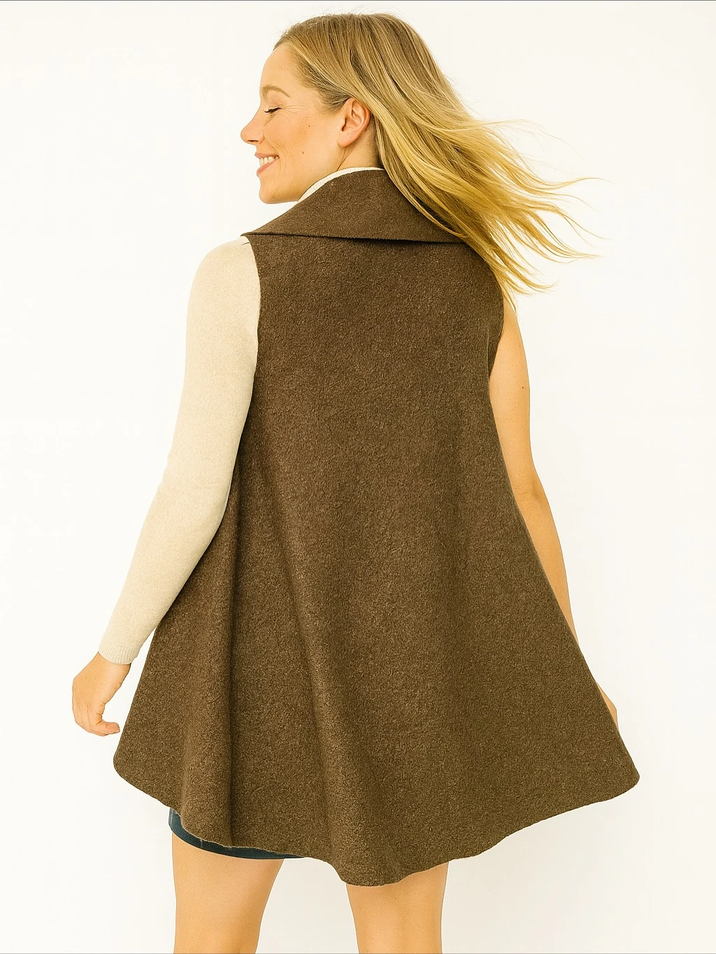 İtalyan Keçe Yelek - KAHVERENGİ