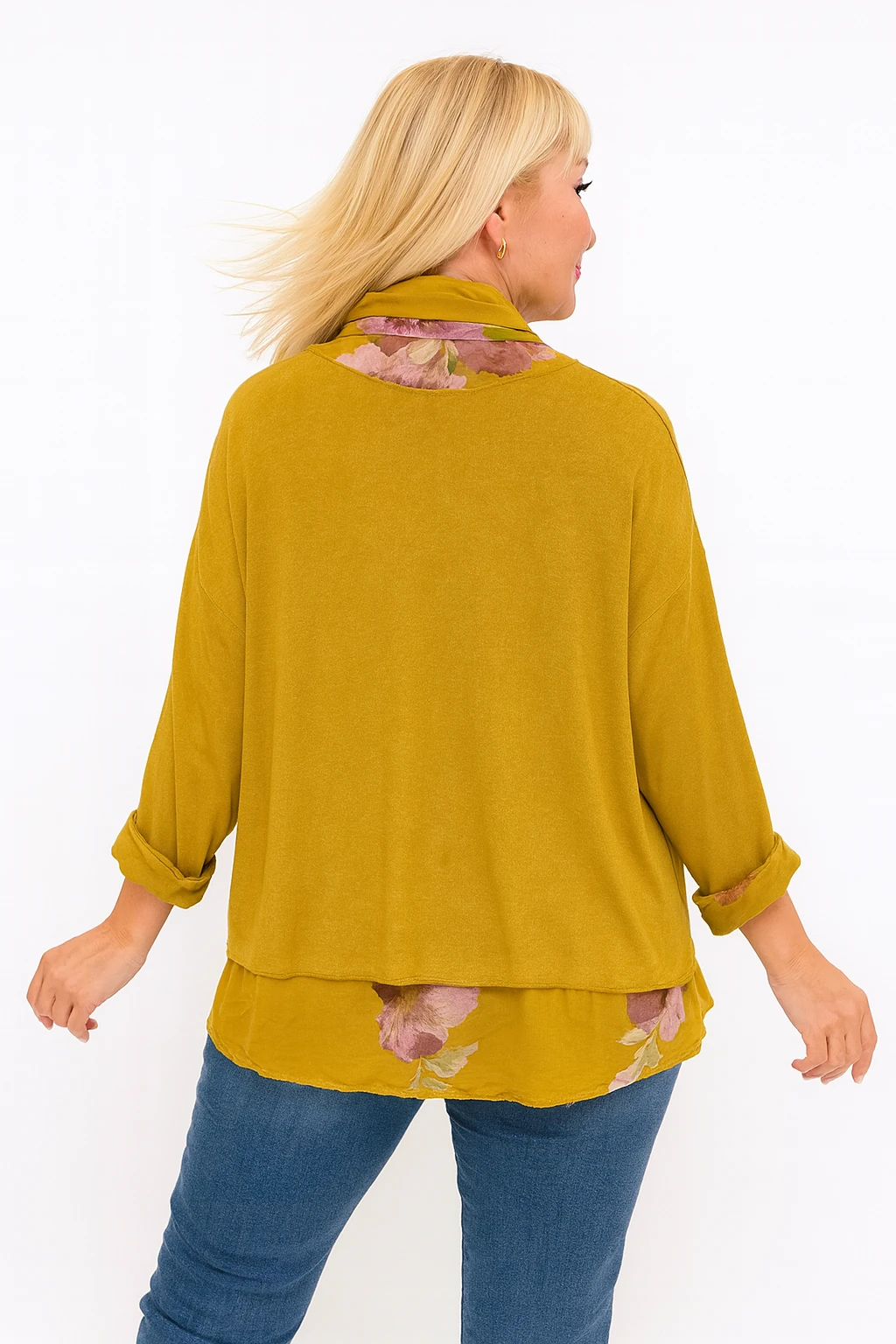 İtalyan Fularlı 3'lü Takım Bluz - HARDAL