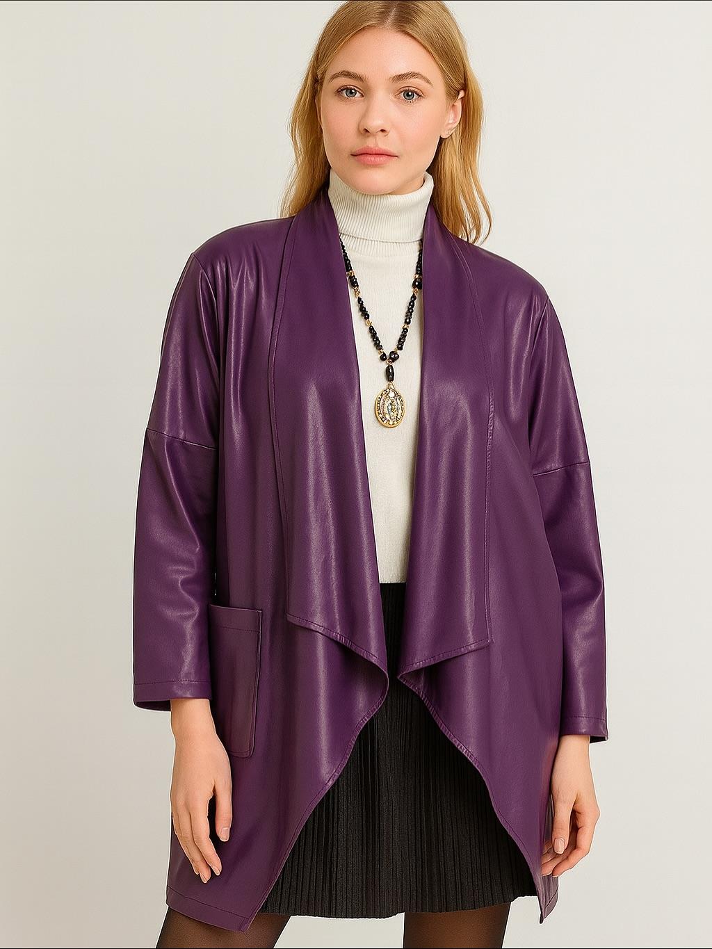 İtalyan Kısa Deri Kap - MOR