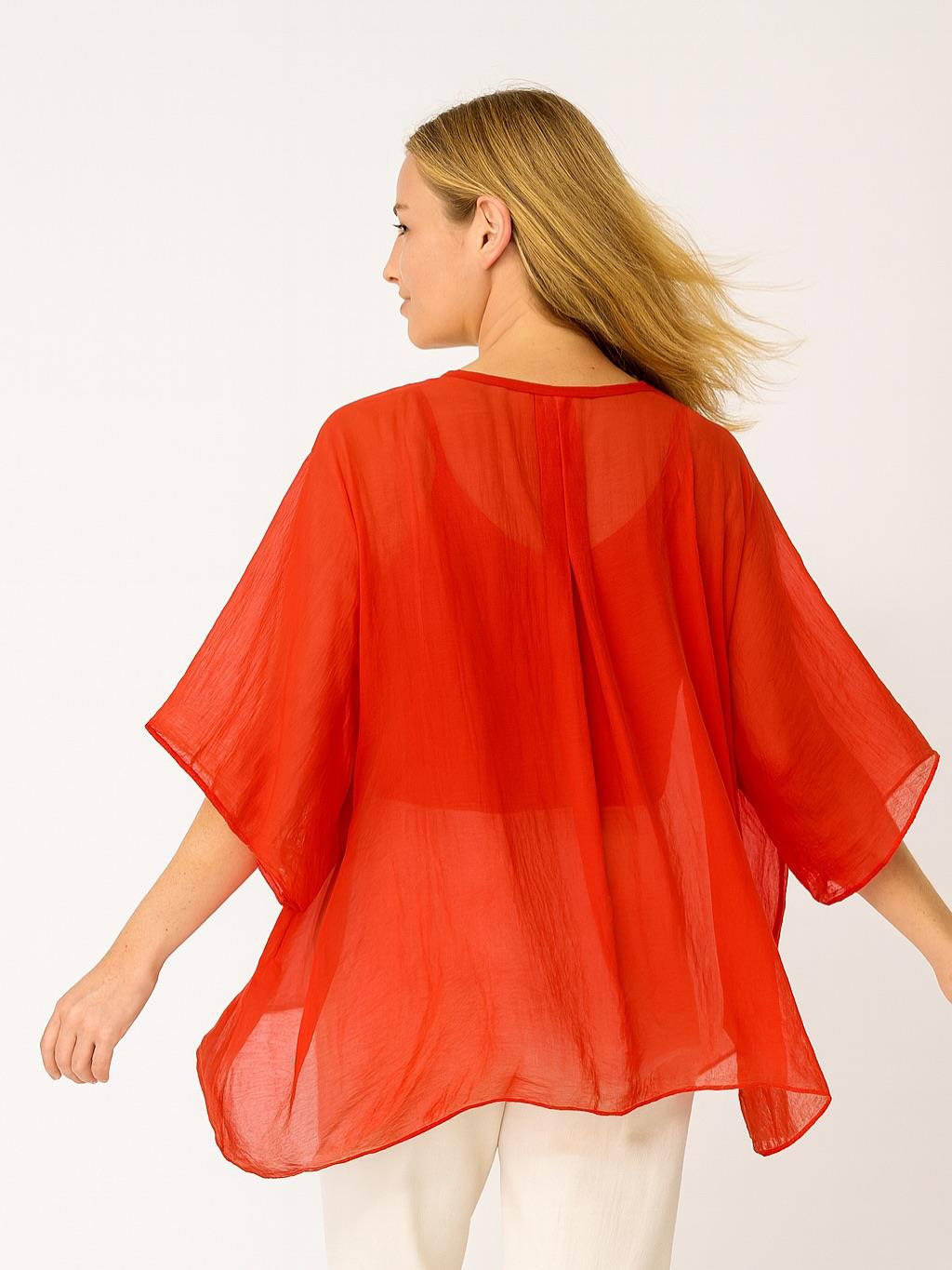 İtalyan İpek Gömlek - KIRMIZI