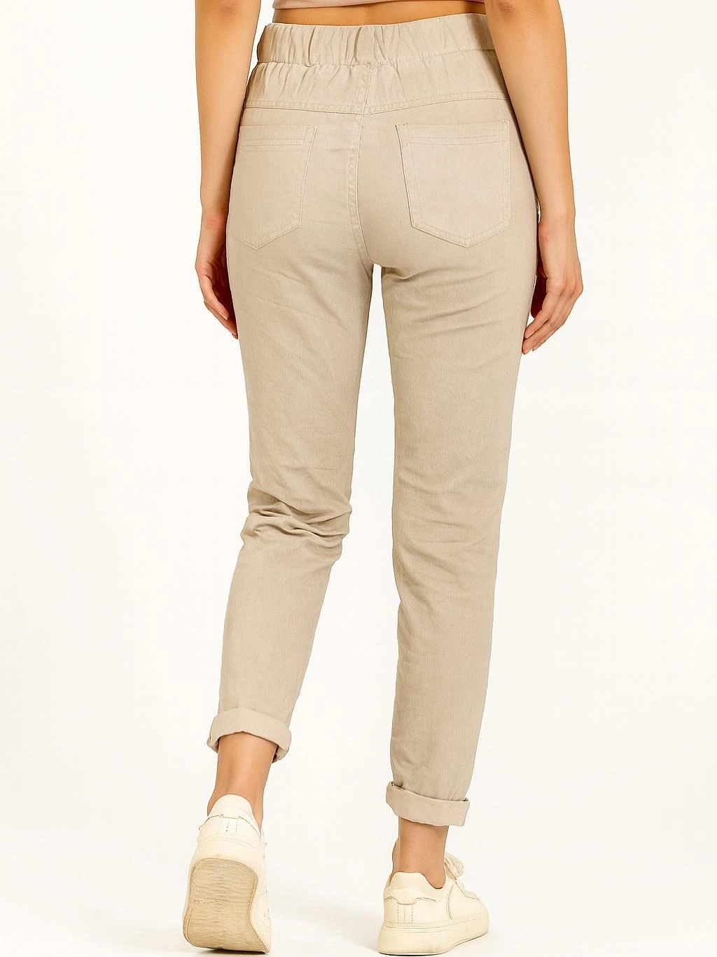 İtalyan Pul Payet Kalp Detaylı Likralı Pantolon - BEJ