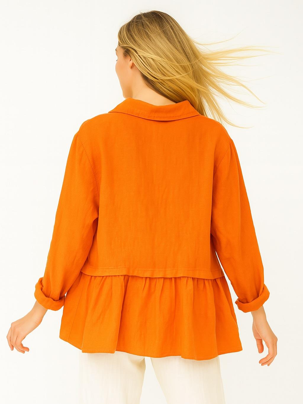 İtalyan Keten Gömlek - TURUNCU