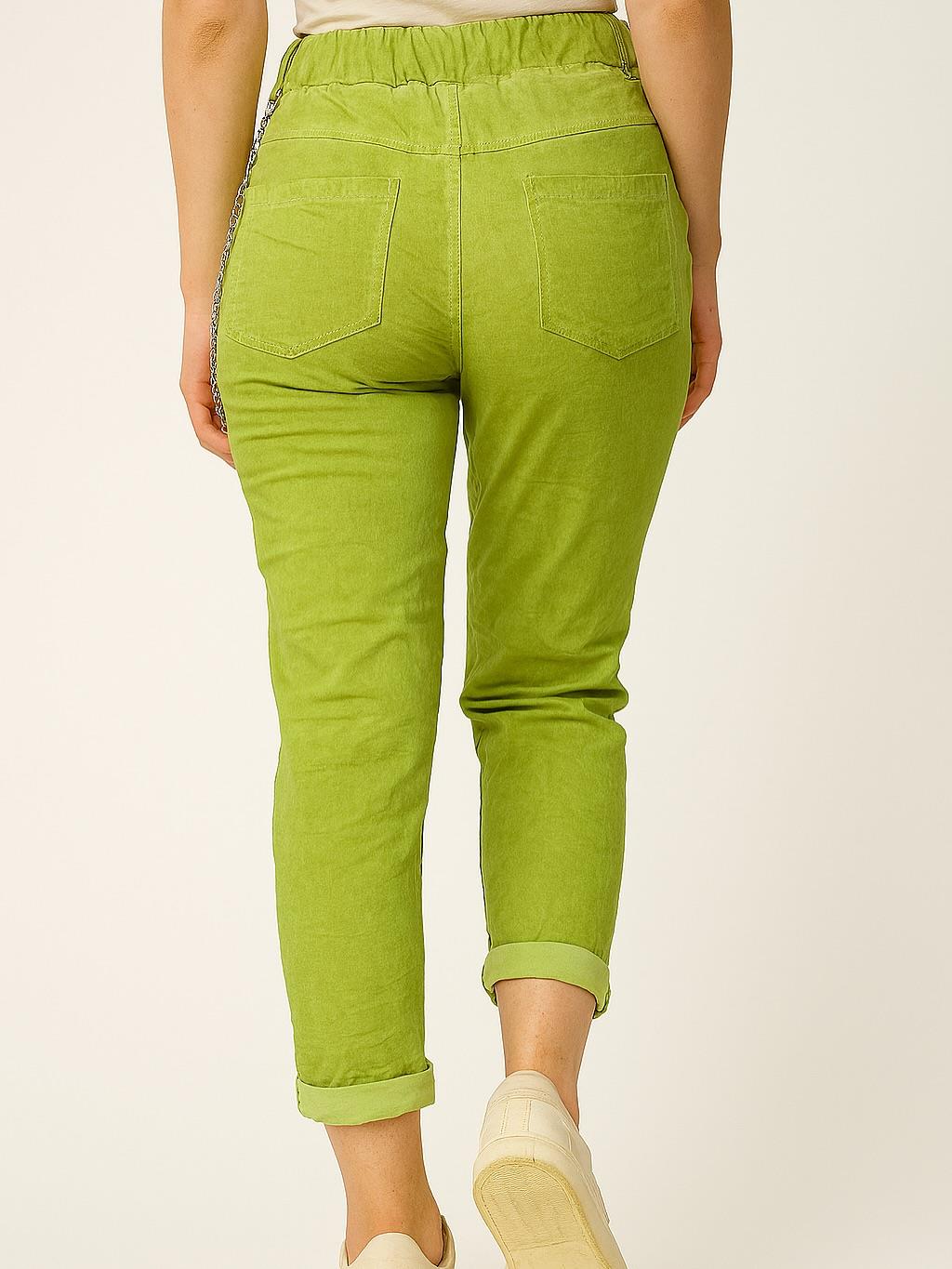 İtalyan Likralı Pantolon - YEŞİL