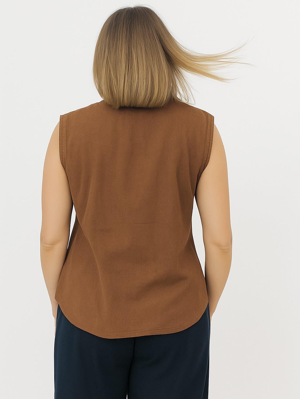 İtalyan Kadife Tasarım Yelek - KAHVE