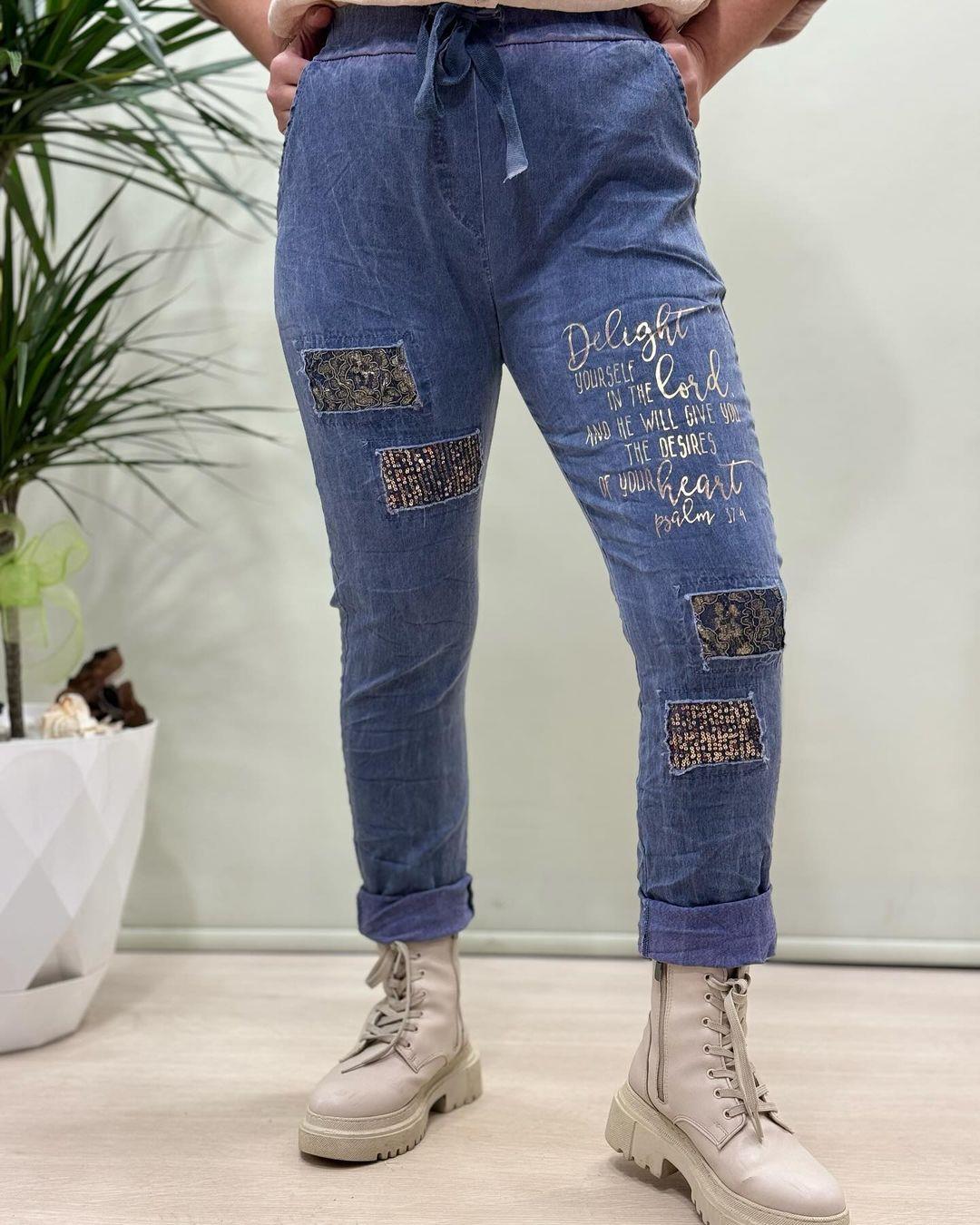 İtalyan Pul Payetli Likralı Pantolon - SAKS