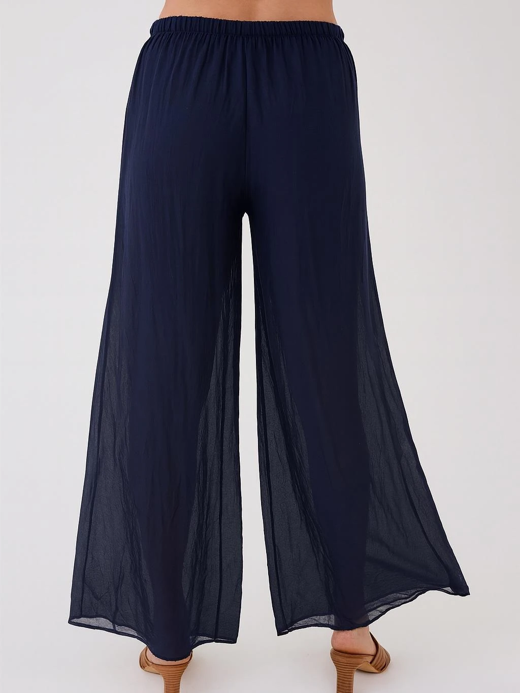 İtalyan İpek Pantolon - LACİVERT