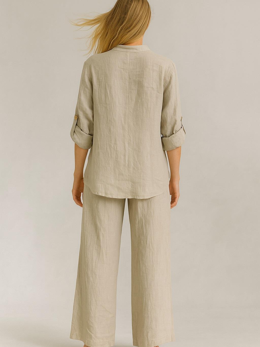 İtalyan Keten Takım - BEJ