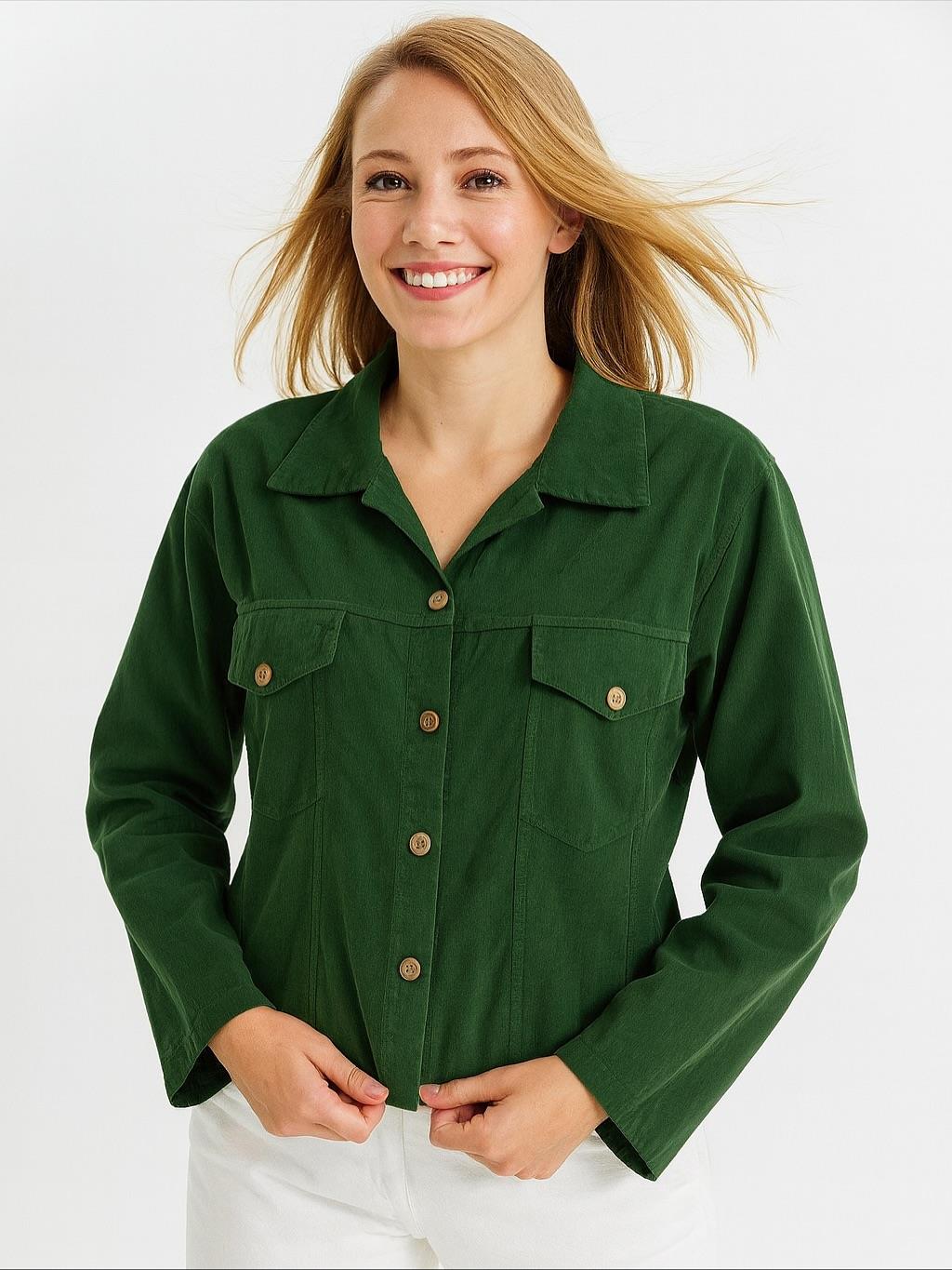 İtalyan Kadife Gömlek - ZÜMRÜT YEŞİLİ
