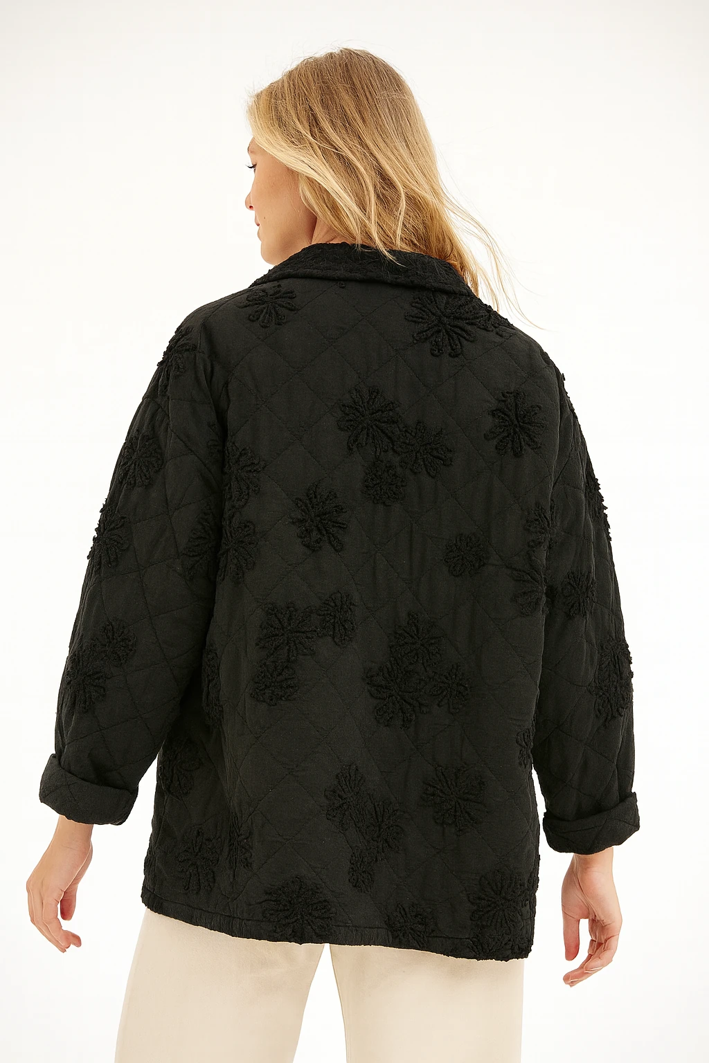 İtalyan Tasarım Kapitone Ceket - SİYAH