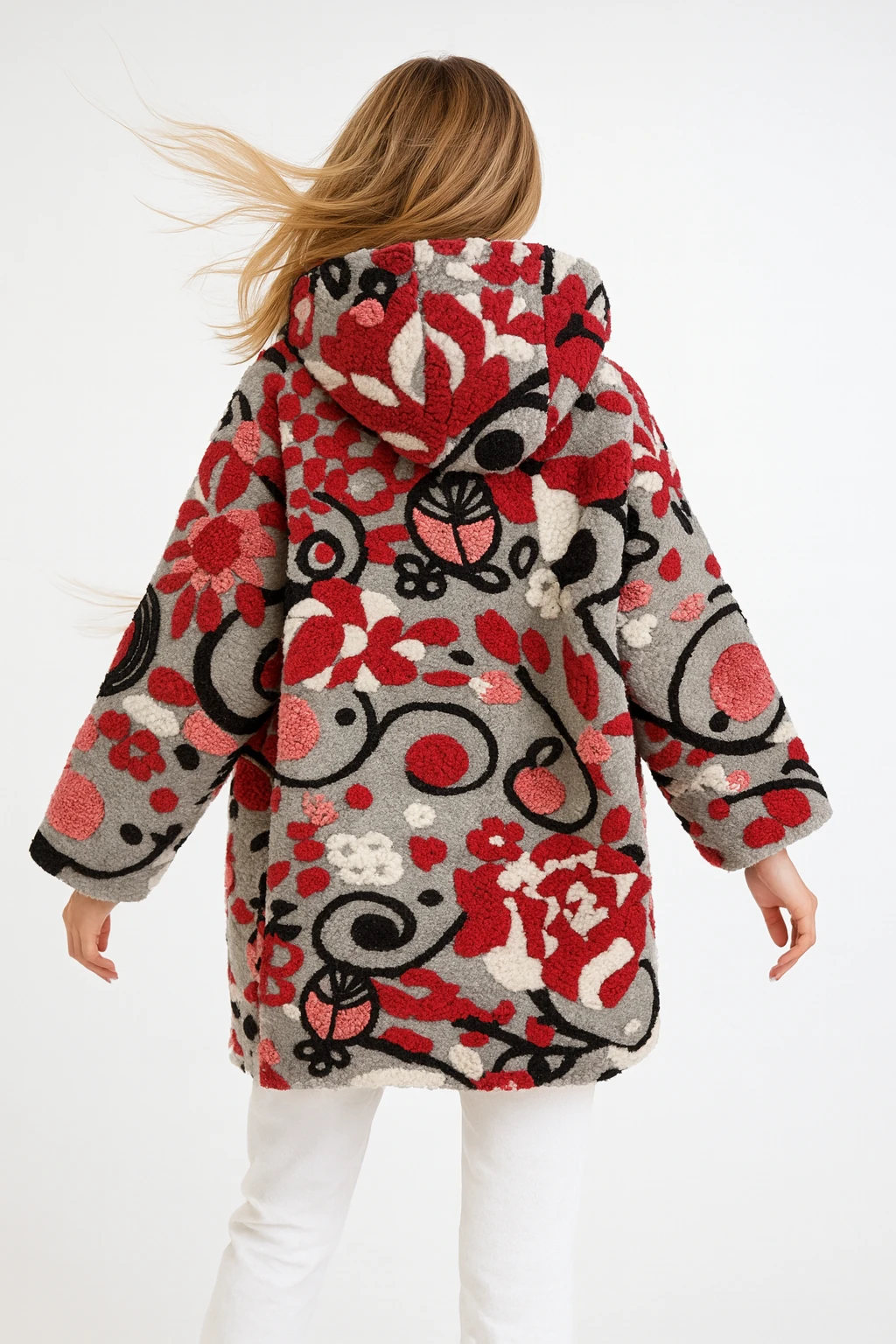 İtalyan Düğmeli Cep Detaylı Keçe Kaban - GRİ