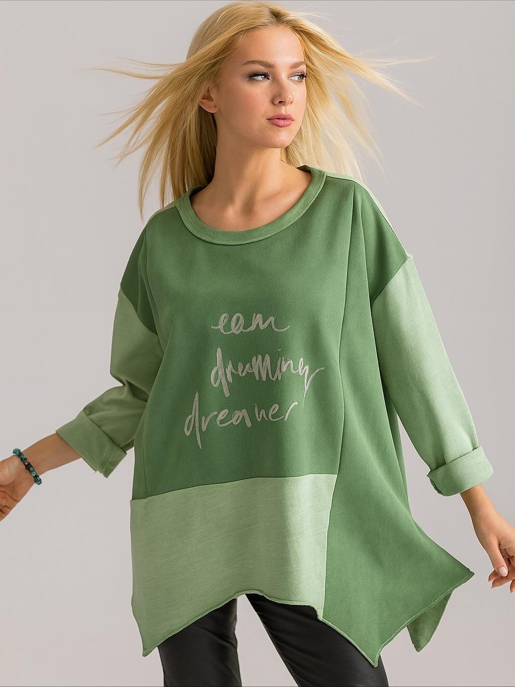 İtalyan Nubuk Bluz - YEŞİL