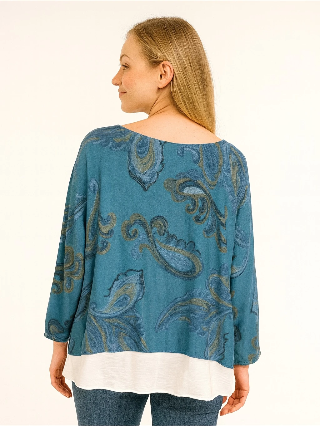 İtalyan İkili Desenli Triko Takım - TURKUAZ