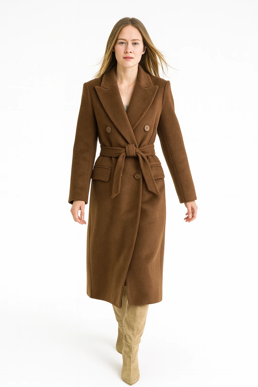 İtalyan Orjinal Vakko Manto - KAHVERENGİ