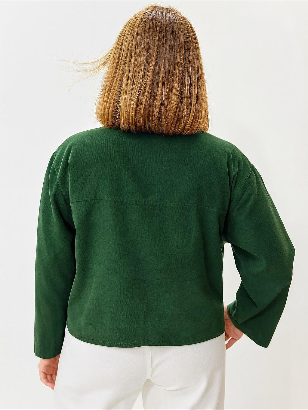 İtalyan Kadife Gömlek - ZÜMRÜT YEŞİLİ