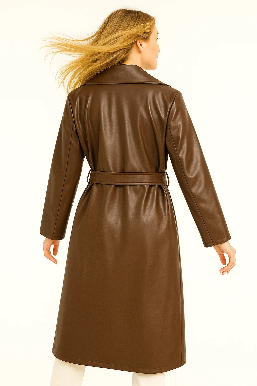 İtalyan Önden Bağlamalı Trenç - KAHVERENGİ