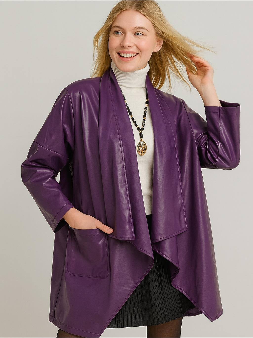 İtalyan Kısa Deri Kap - MOR