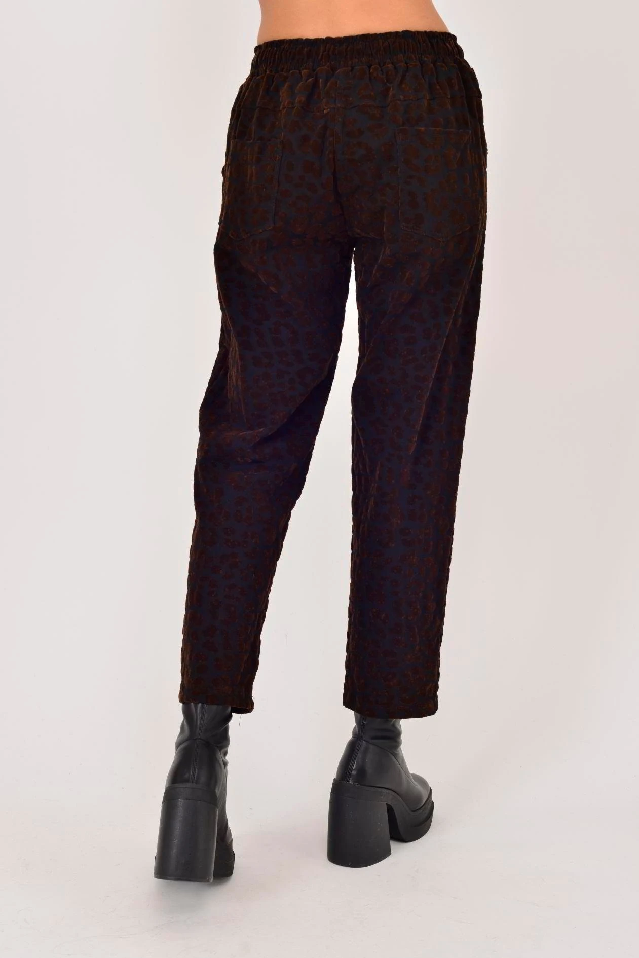 İtalyan Taş Desen Pantolon - KAHVERENGİ