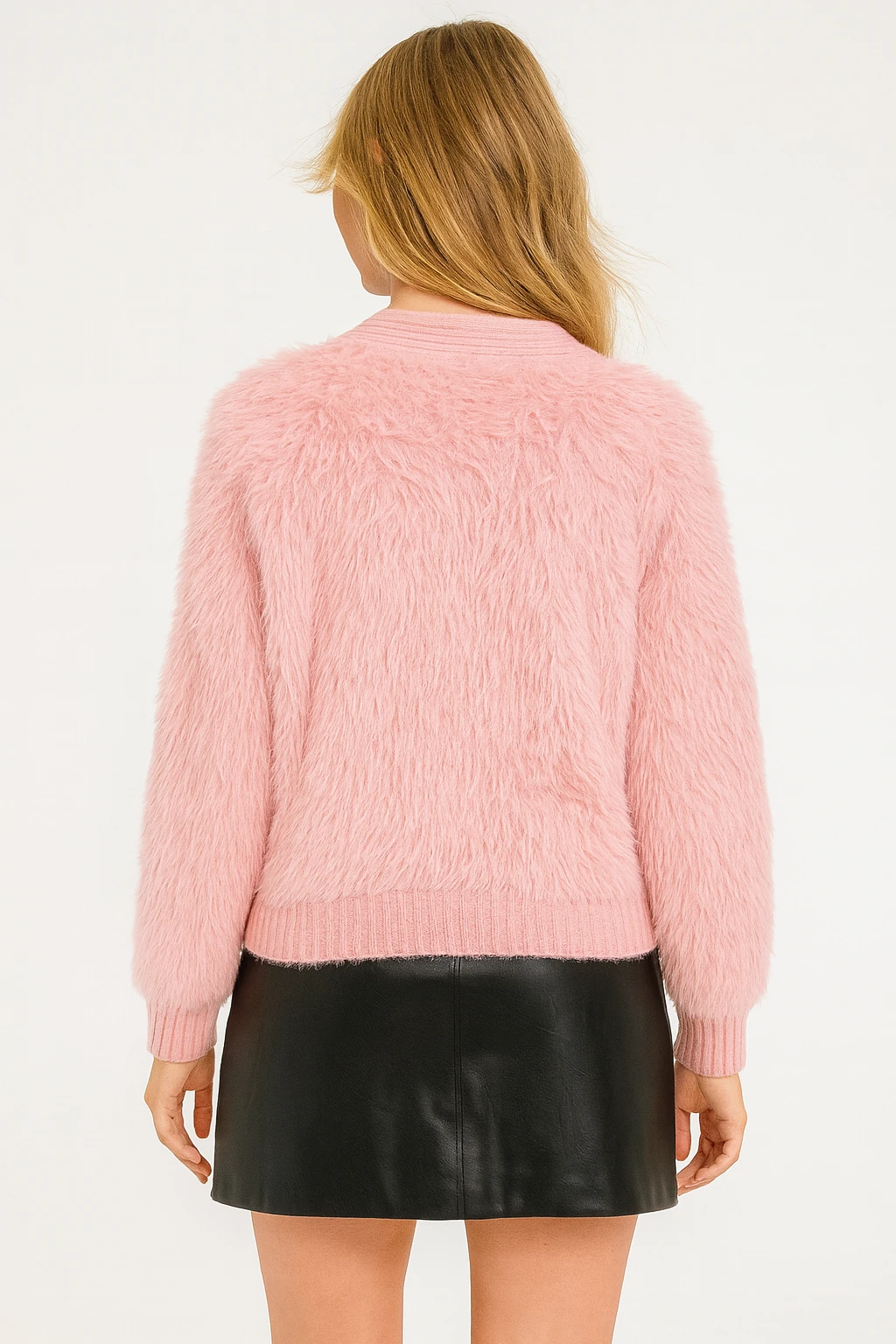 İtalyan Özel Tasarım Angora Ceket - PUDRA PEMBE