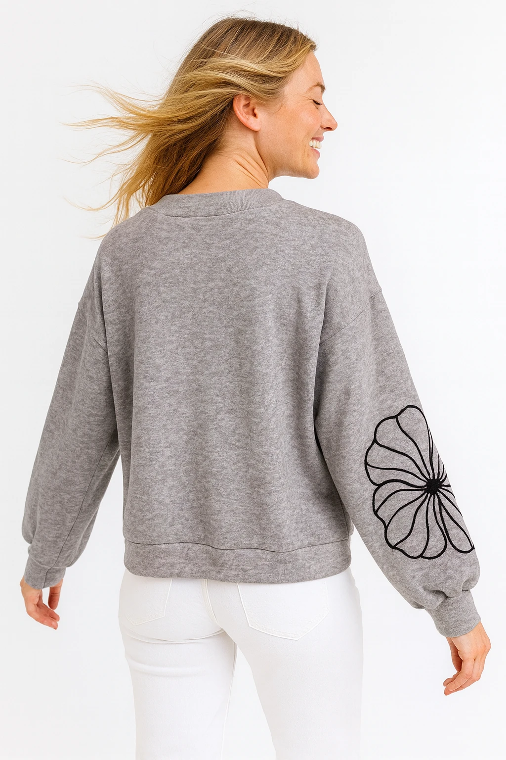 İtalyan Desenli Triko Kazak - GRİ