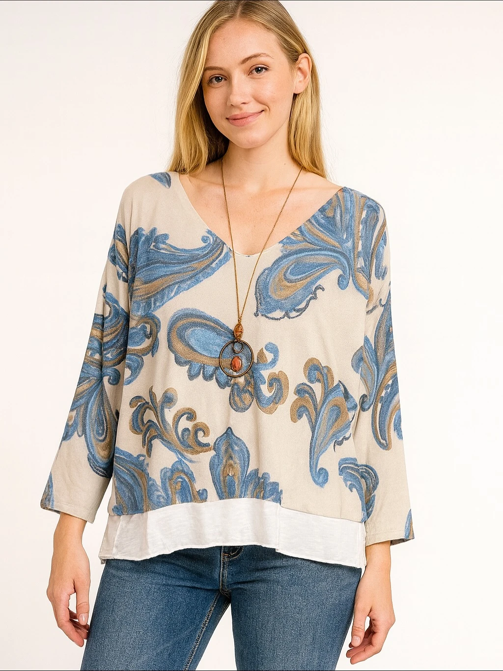 İtalyan İkili Desenli Triko Takım - BEJ