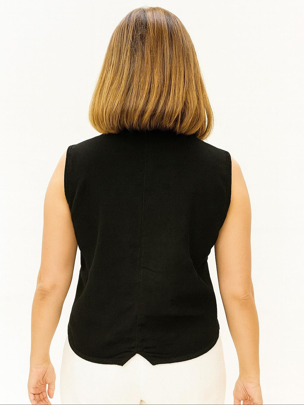 İtalyan Kadife Yelek - SİYAH