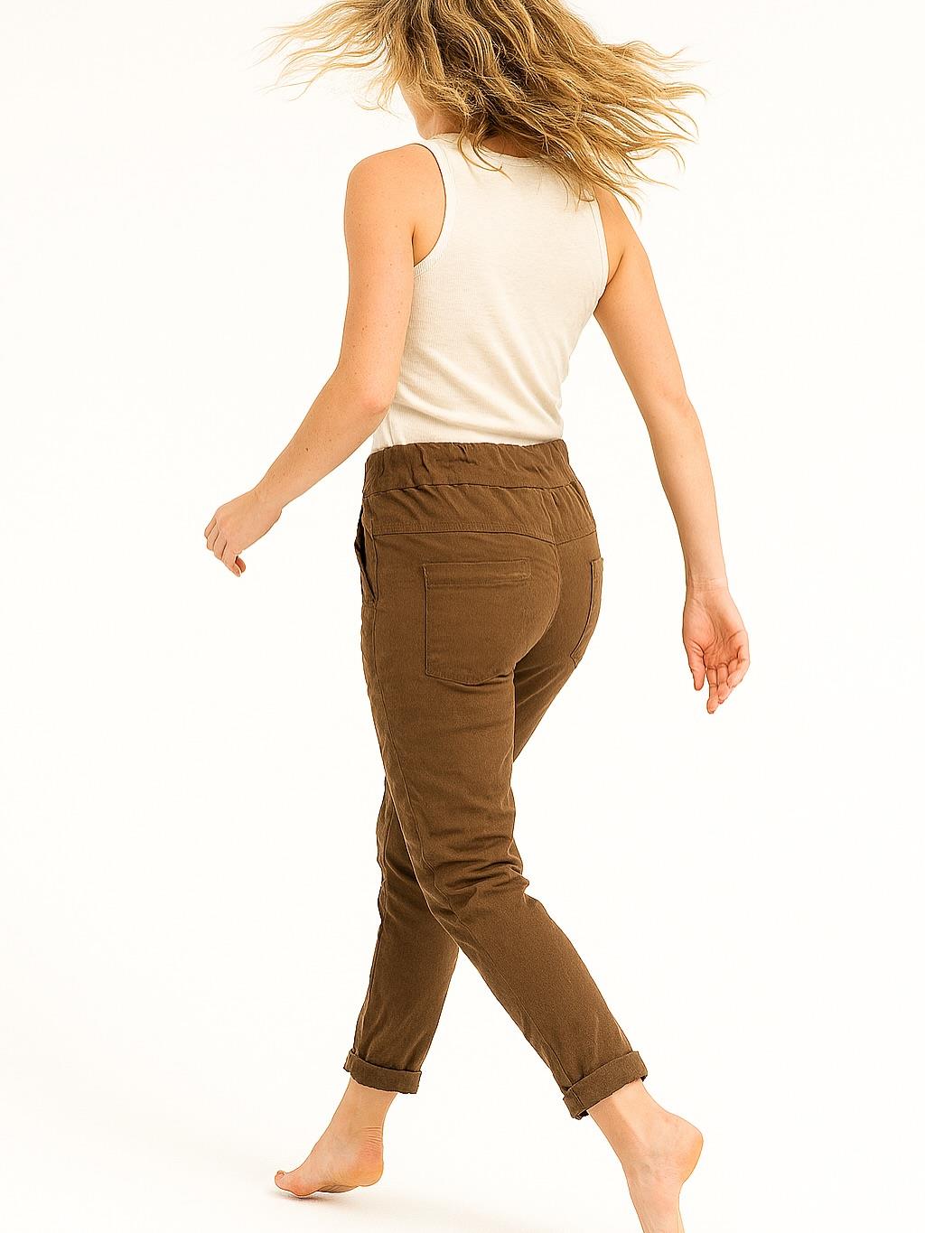 İtalyan Likralı Pantolon - KAHVERENGİ