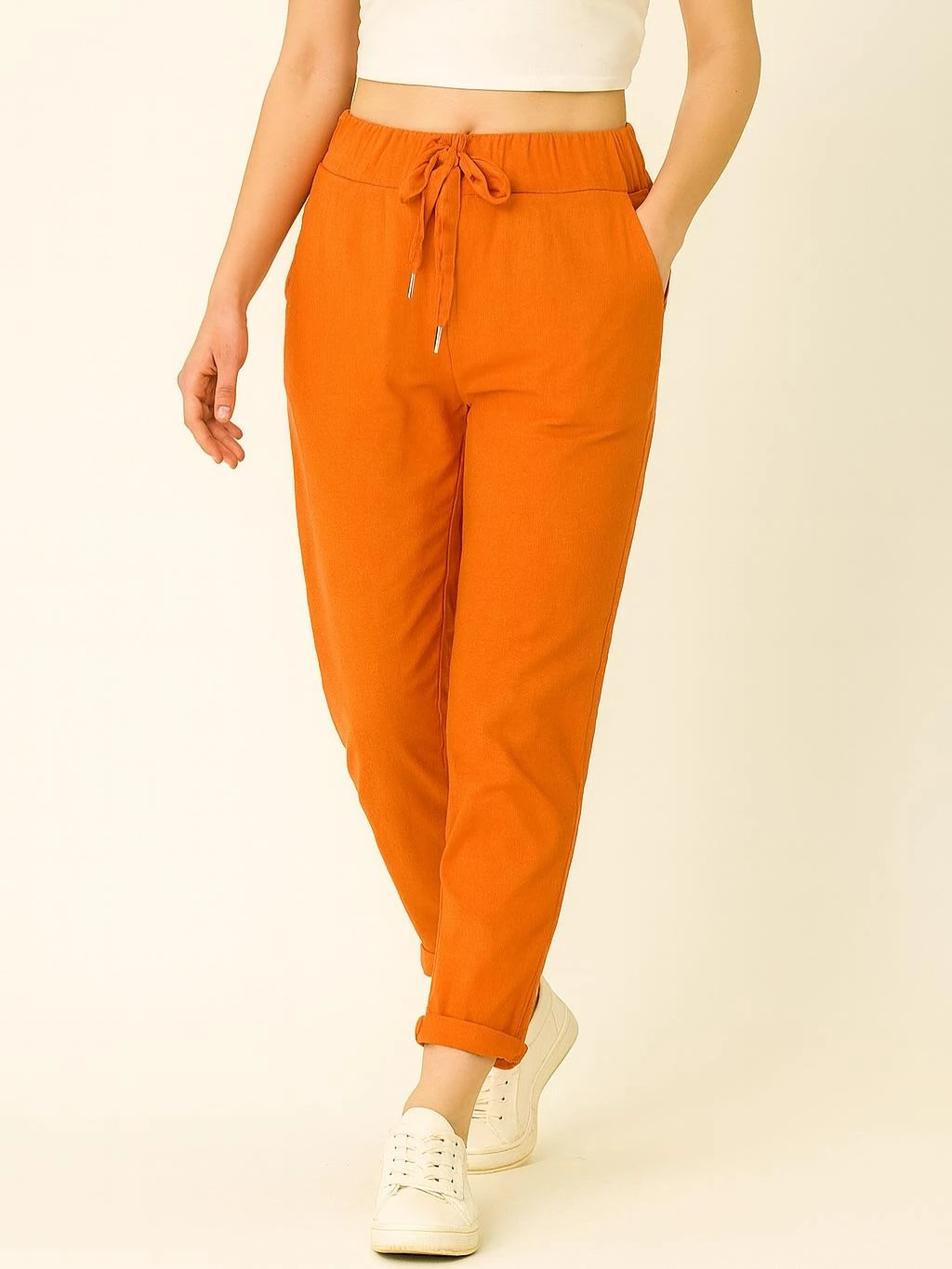 İtalyan Likralı Pantolon - TURUNCU