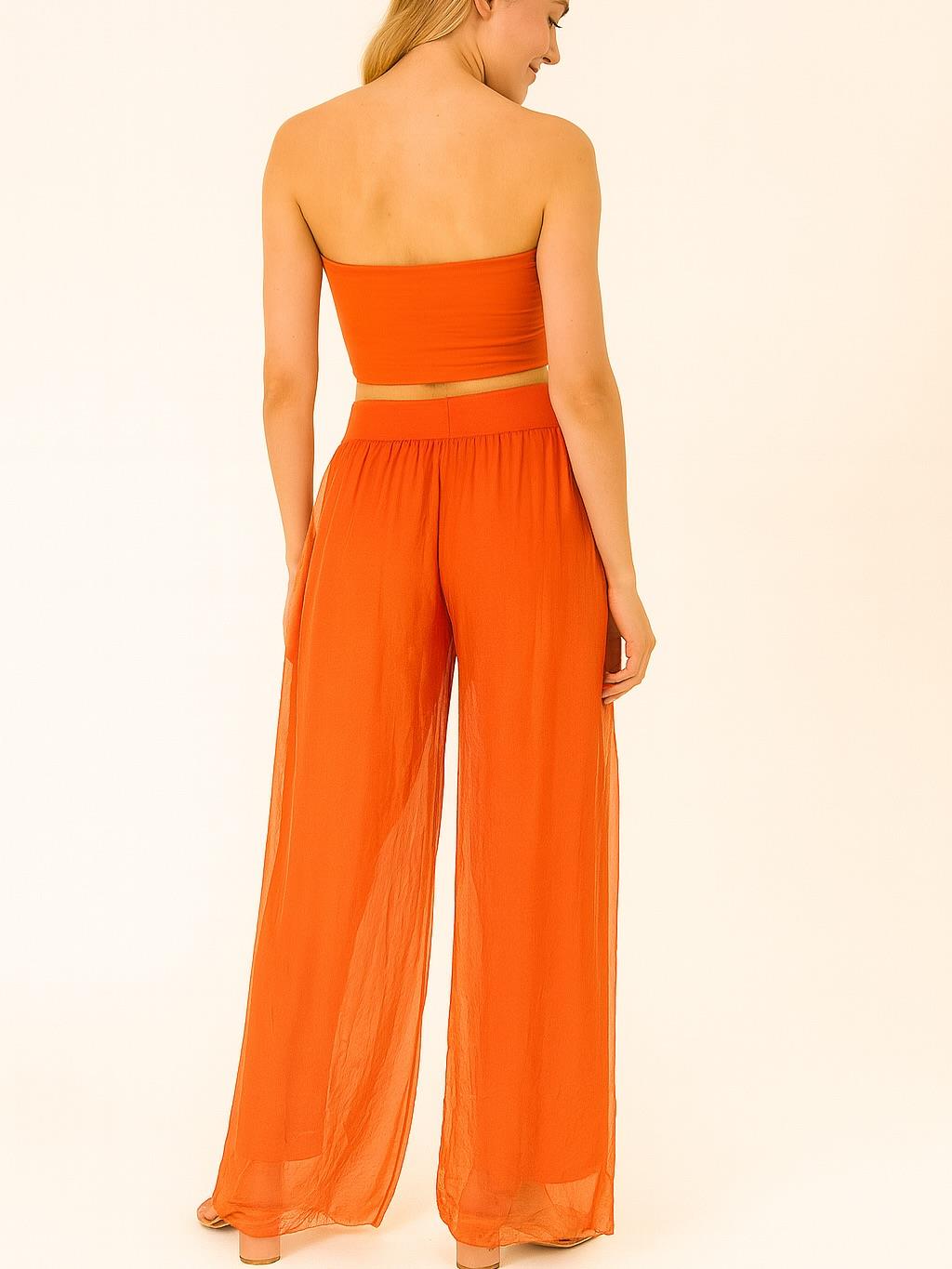 İtalyan İpek Pantolon - TURUNCU