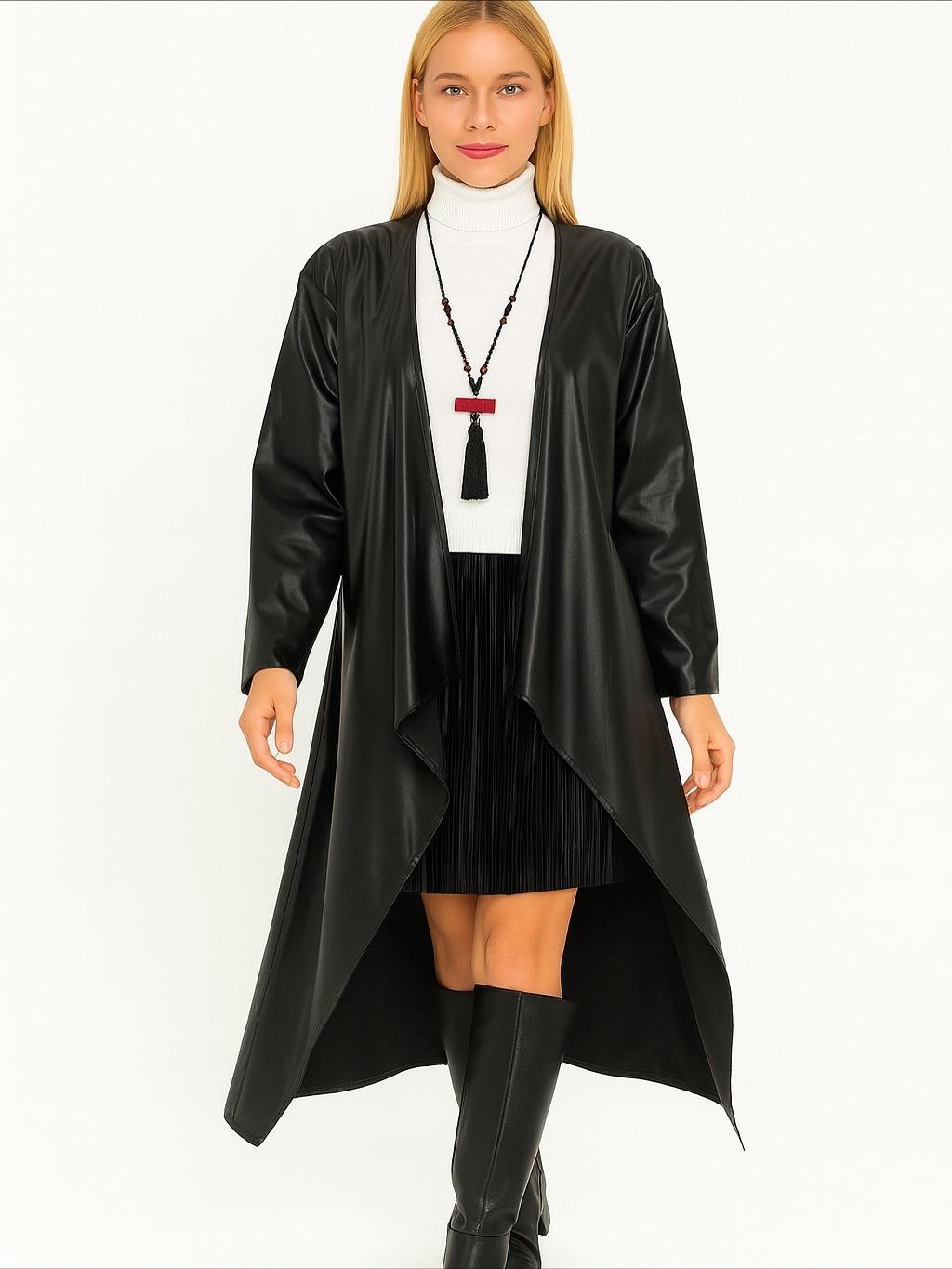 İtalyan Deri Kap - SİYAH