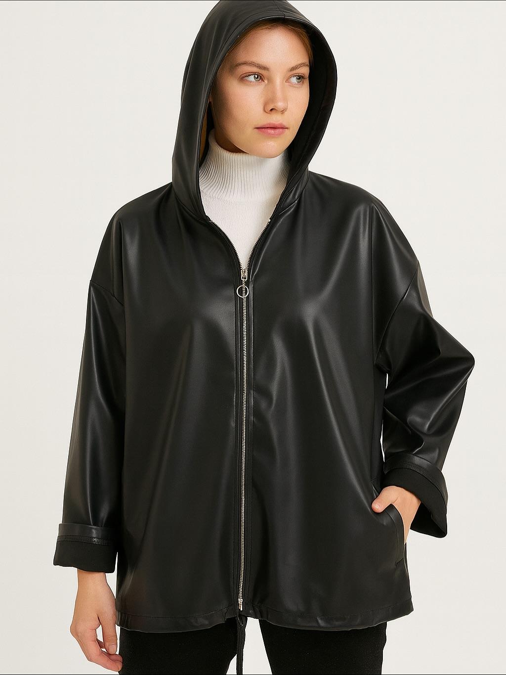 İtalyan Deri Ceket - SİYAH