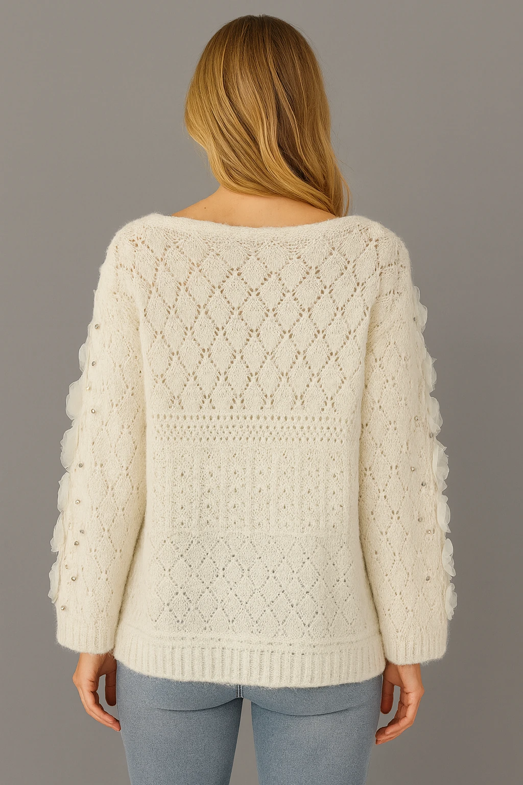 İtalyan Özel Tasarım Triko Bluz - BEJ