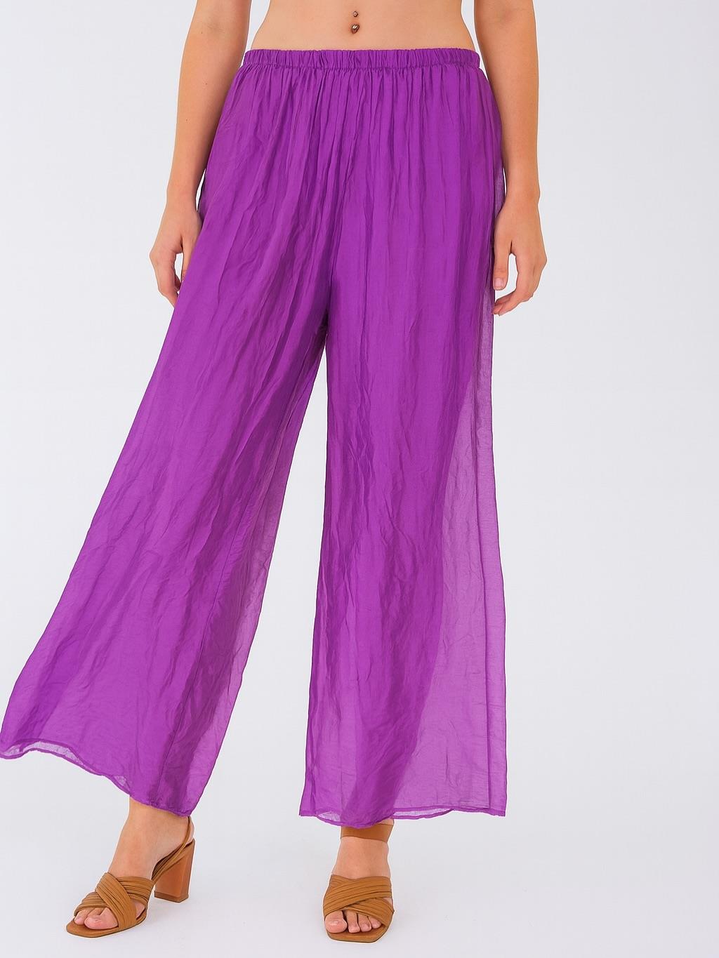 İtalyan İpek Pantolon - MOR