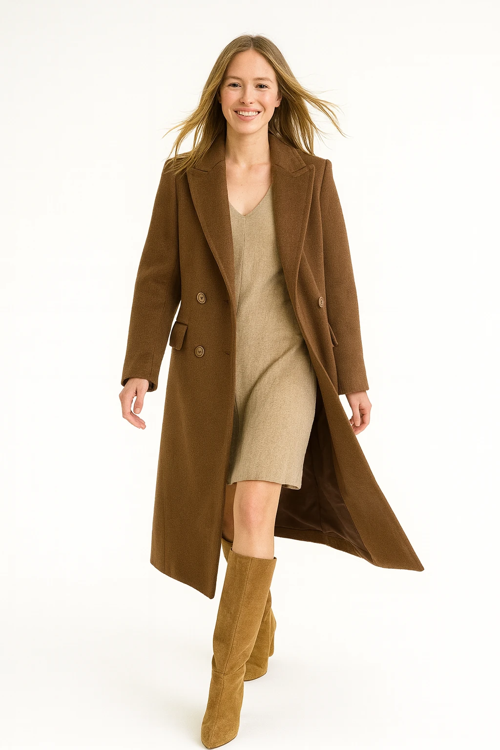 İtalyan Orjinal Vakko Manto - KAHVERENGİ