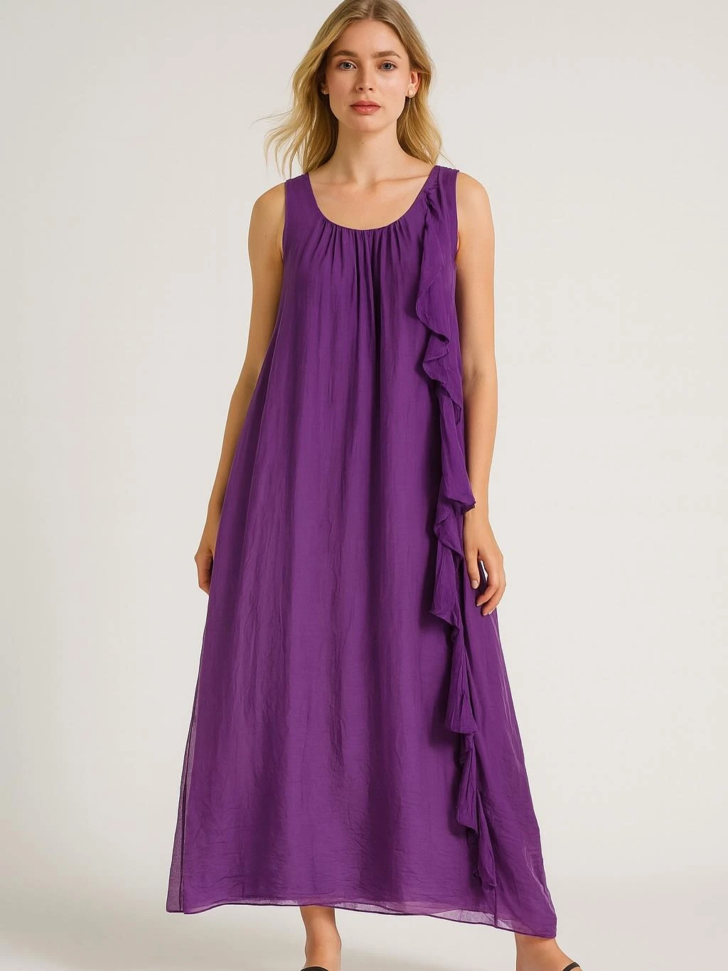 İtalyan İpek Elbise - MOR