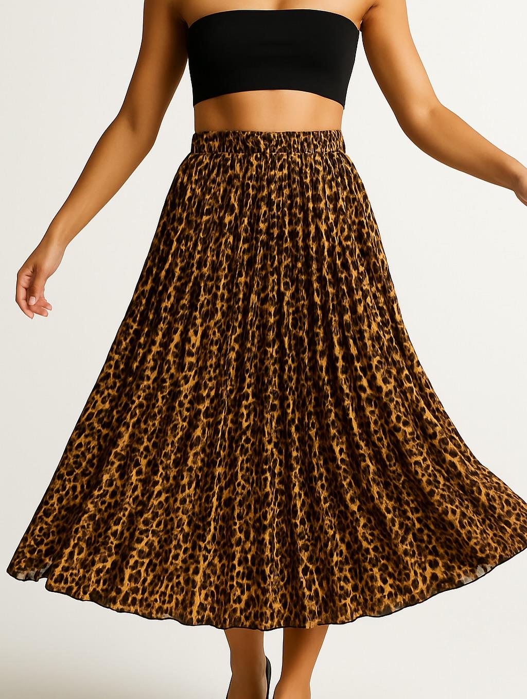 İtalyan Saten Lepoar Desen Etek