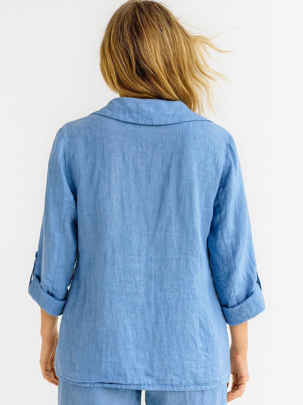 İtalyan Keten Ceket - MAVİ