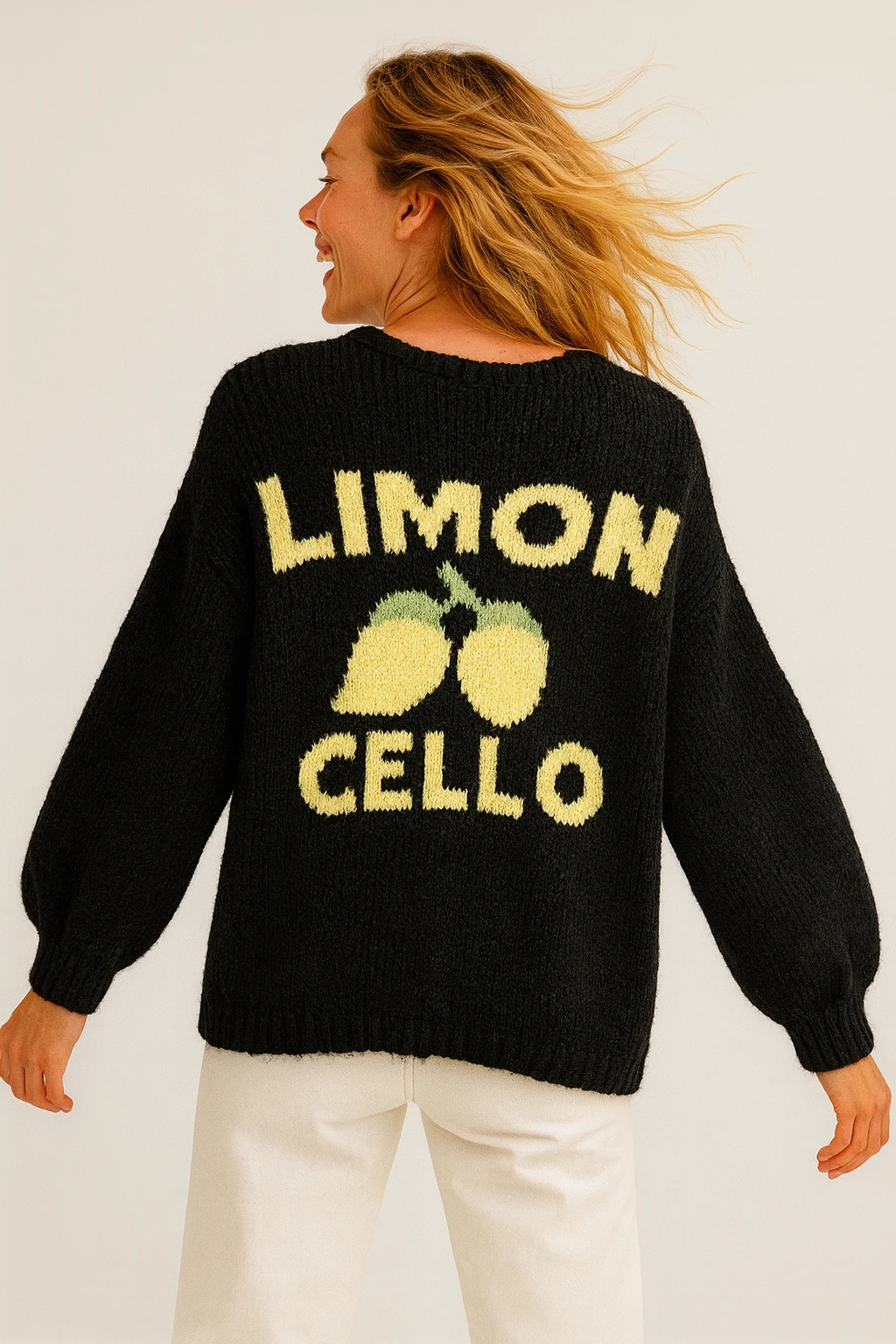 İtalyan Limon Detaylı Hırka - SİYAH