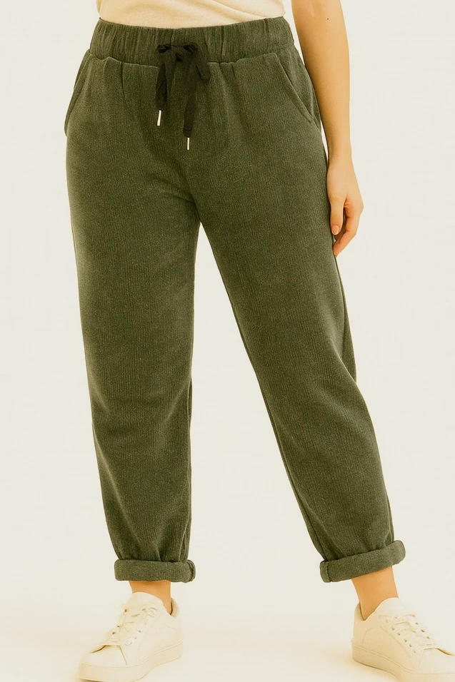 İtalyan Kadife Pantolon - HAKİ