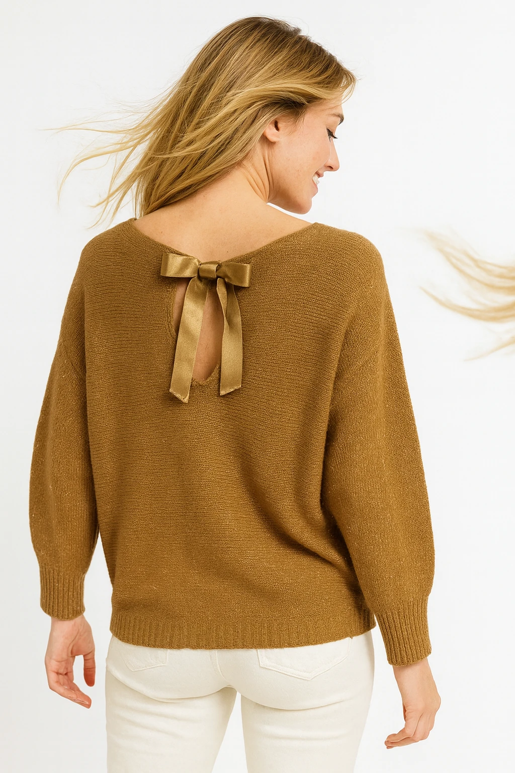 İtalyan Sırtı Kurdele Detaylı Triko Kazak - BAL