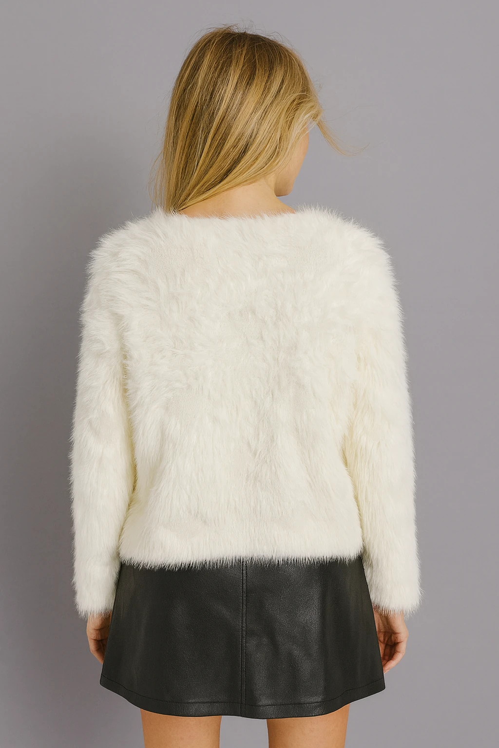 İtalyan Özel Tasarım Angora Bluz - BEYAZ