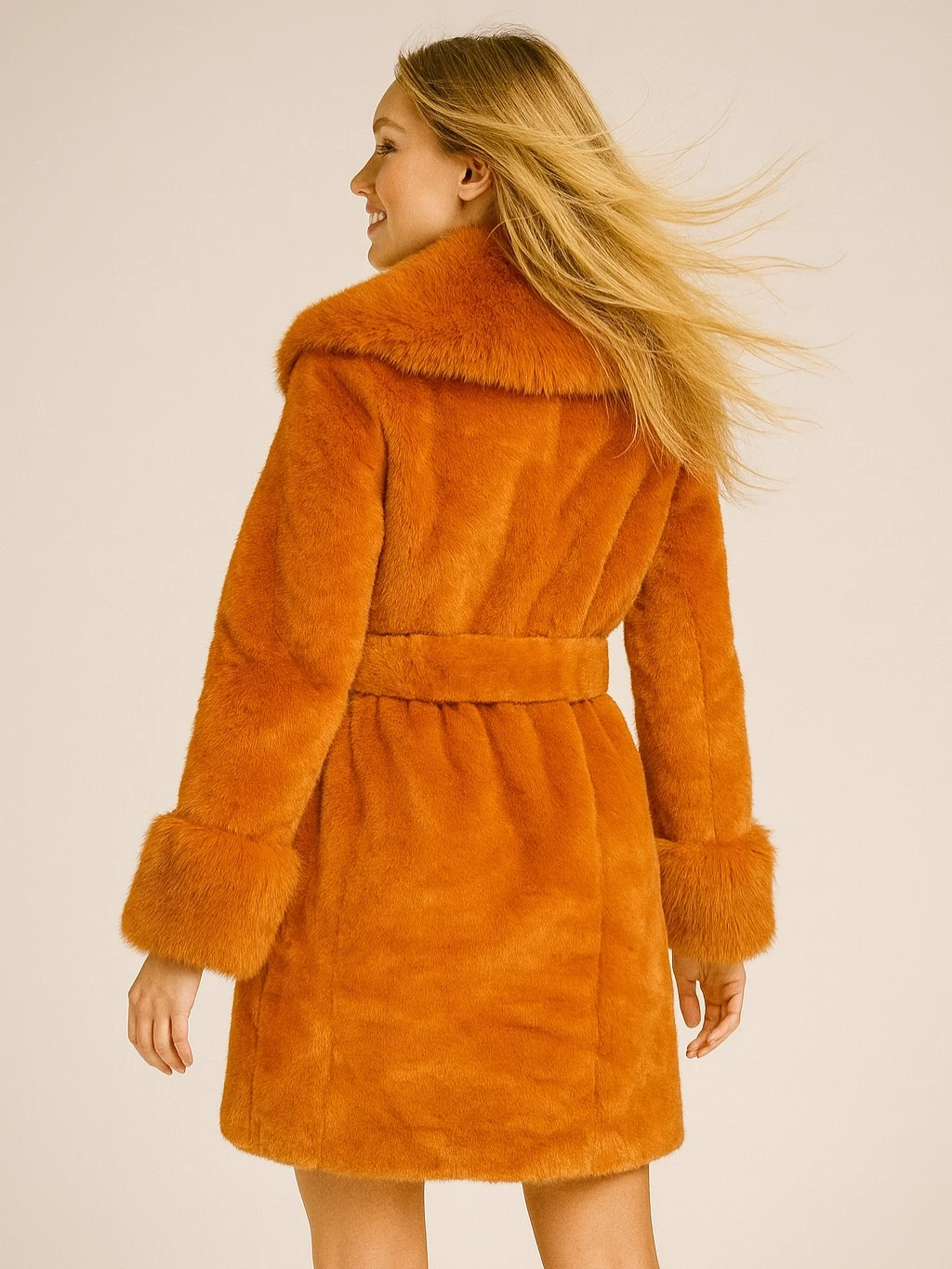 İtalyan Bağlamalı Kürk - TURUNCU