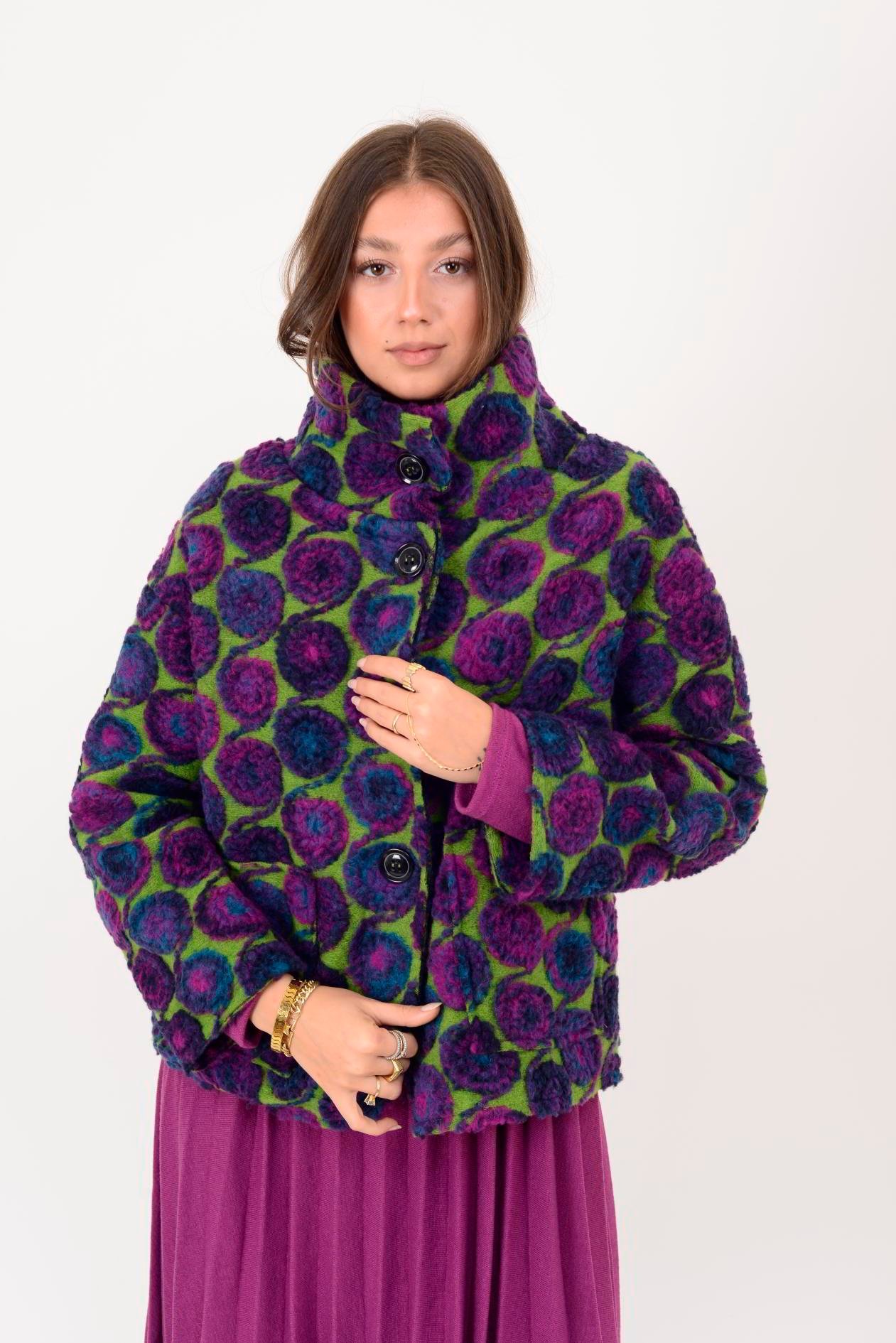 İtalyan Cep Detaylı Keçe Ceket - MOR